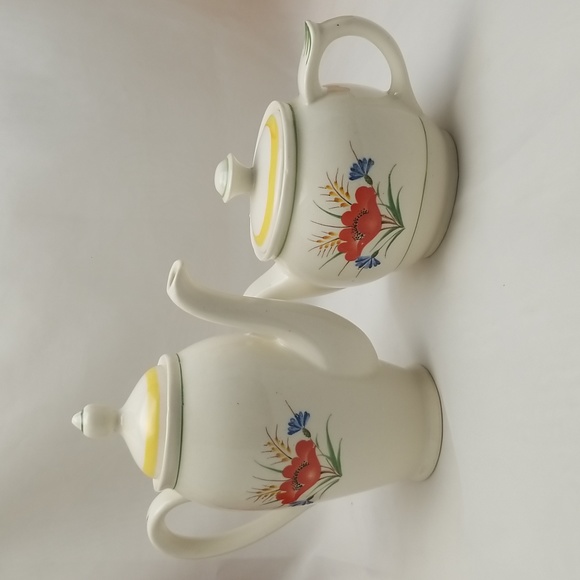 Vintage Arabia Finland Red Poppy Mini Tea and Coffee Pots - Picture 13 of 16